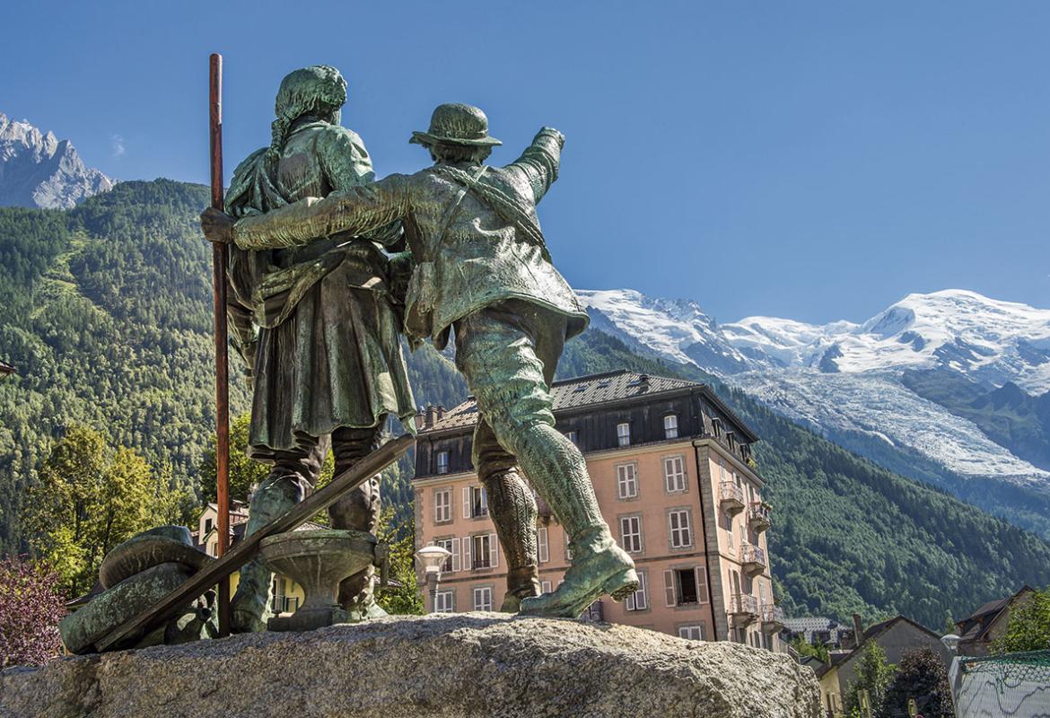 Statue Place Balmat, Chamonix Town Centre