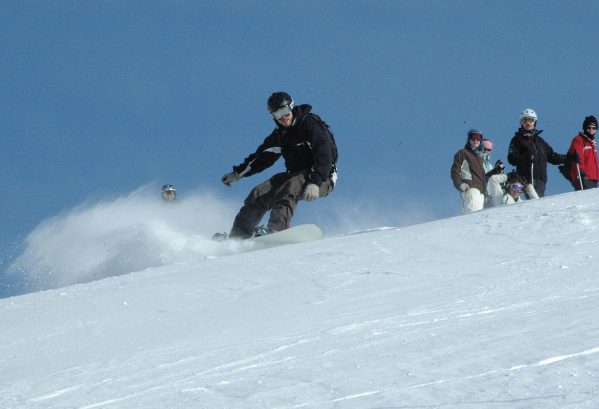 Snowboard board riding in Chamonix