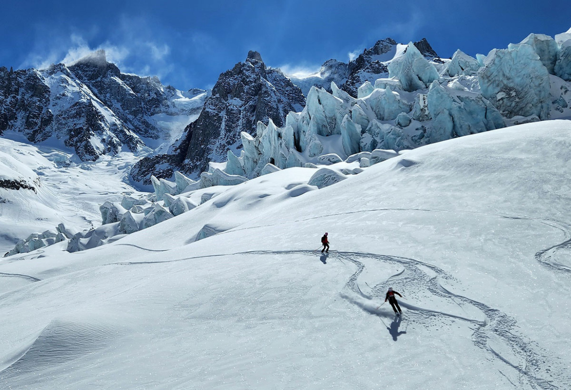 The Valley Blanche in Chamonix: 20 km of off -piste skiing on glacier