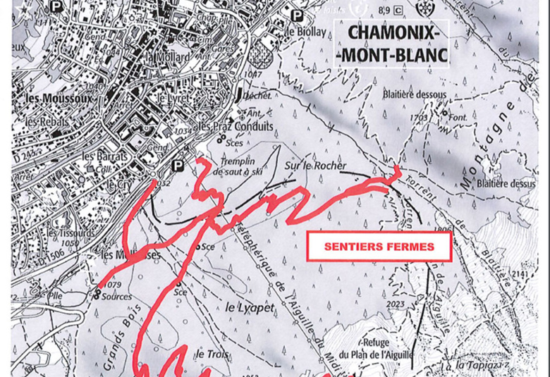 Aiguille du Midi: sentiers interdits dans la zone de travaux du téléphérique