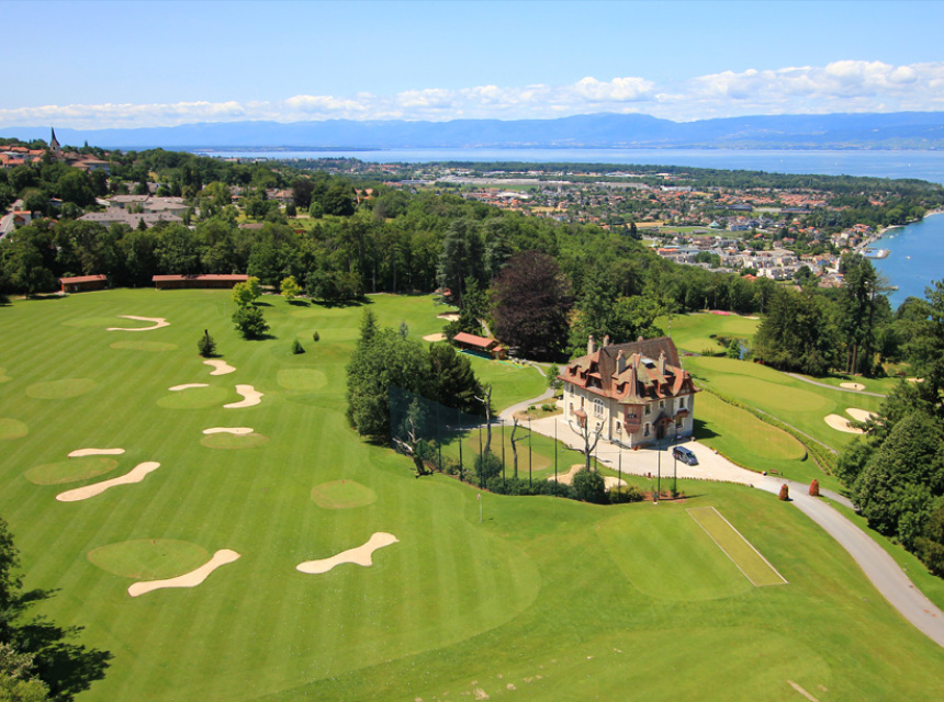 Evian Golf course in France, Lac Leman