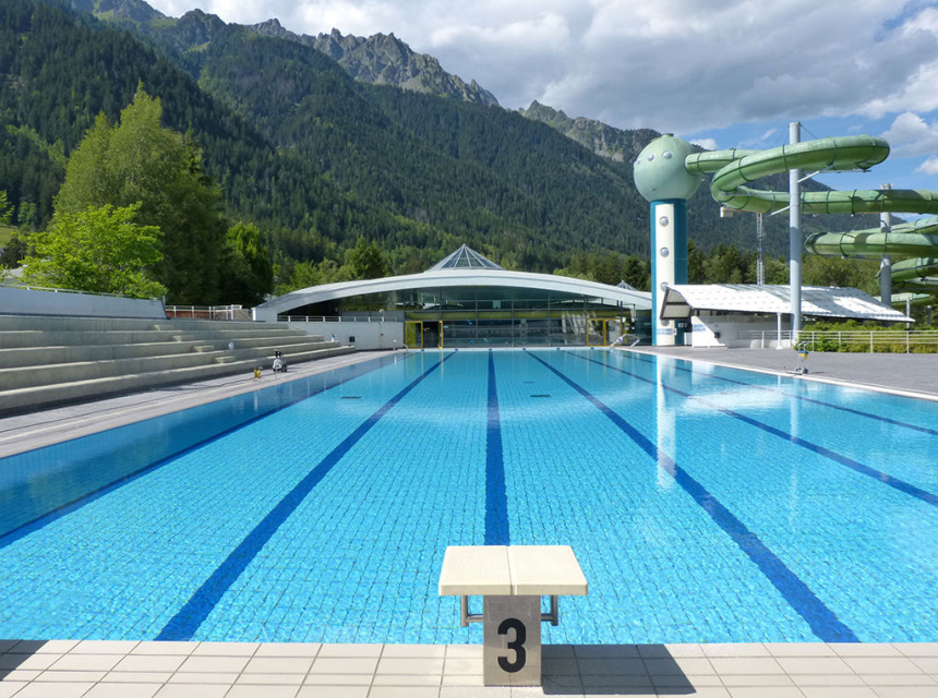 The Chamonix exterior swimming pool piscine in 2023 summer